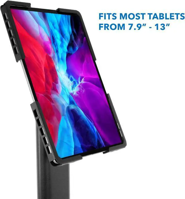 Alt view image 2 of 4 - Mount-It! Universal Tablet Floor Kiosk | Theft-Deterrent Tablet Stand | Black