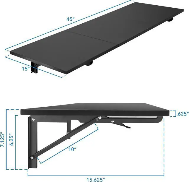 Alt view image 3 of 5 - Mount-It! Wall Mounted Drop Leaf Table / Workbench