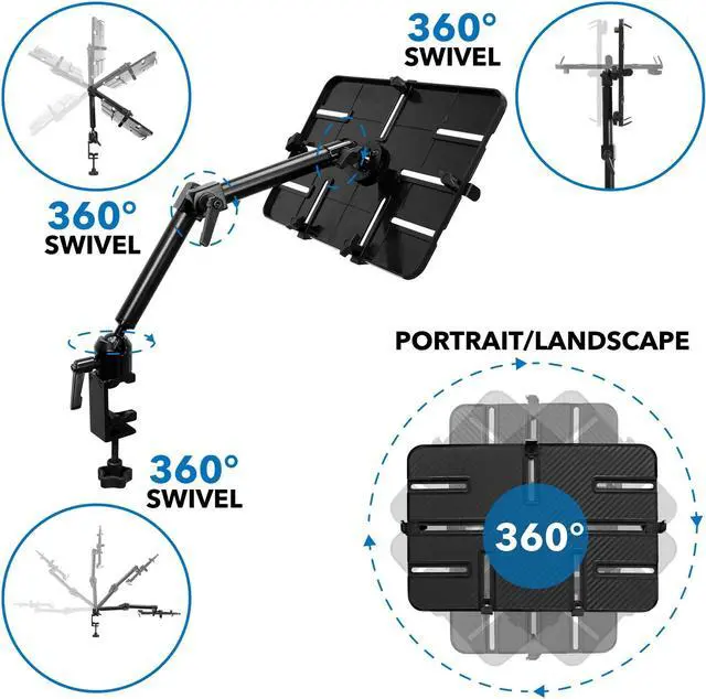 Alt view image 3 of 5 - Mount-It! Tablet Pole Mount | 14" Max Screen Size
