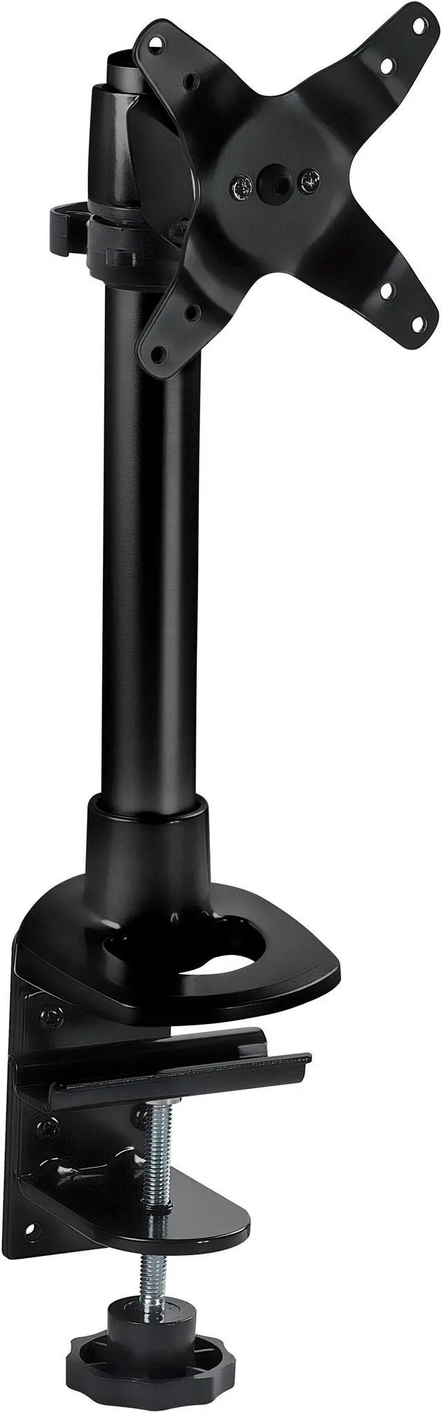 Alt view image 2 of 3 - mountit! mi31116 lcd / led computer monitor mount with height adjustable and tilting functionality, supports 13"  32" screen sizes, vesa standard compliant, cclamp installation, silver