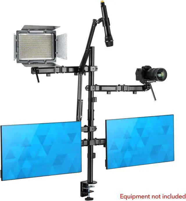 Alt view image 3 of 6 - Mount-It! All-In-One Live Streaming Gaming Studio Camera Setup Stand | Dual Monitor