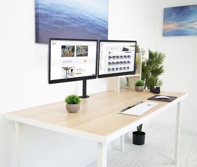 Alt view image 7 of 7 - Mount-It! Dual Monitor Mount | Fits Up to 32" Screens | Full Motion Gaming VESA Stand