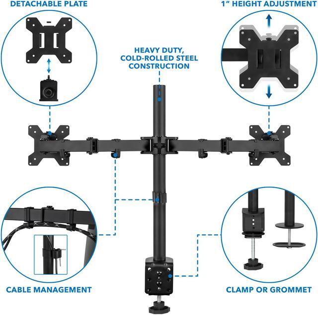 Alt view image 3 of 7 - Mount-It! Dual Monitor Mount | Fits Up to 32" Screens | Full Motion Gaming VESA Stand