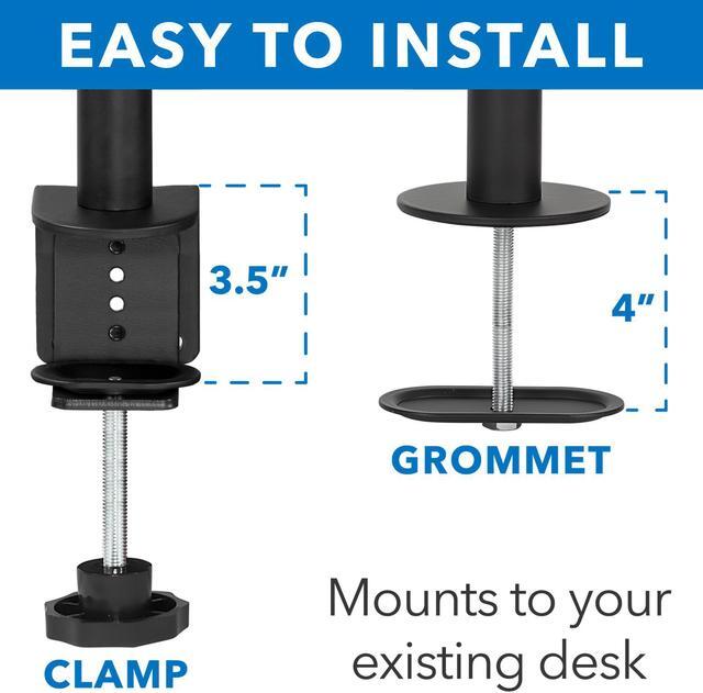 Alt view image 5 of 7 - Mount-It! Dual Monitor Mount | Fits Up to 32" Screens | Full Motion Gaming VESA Stand