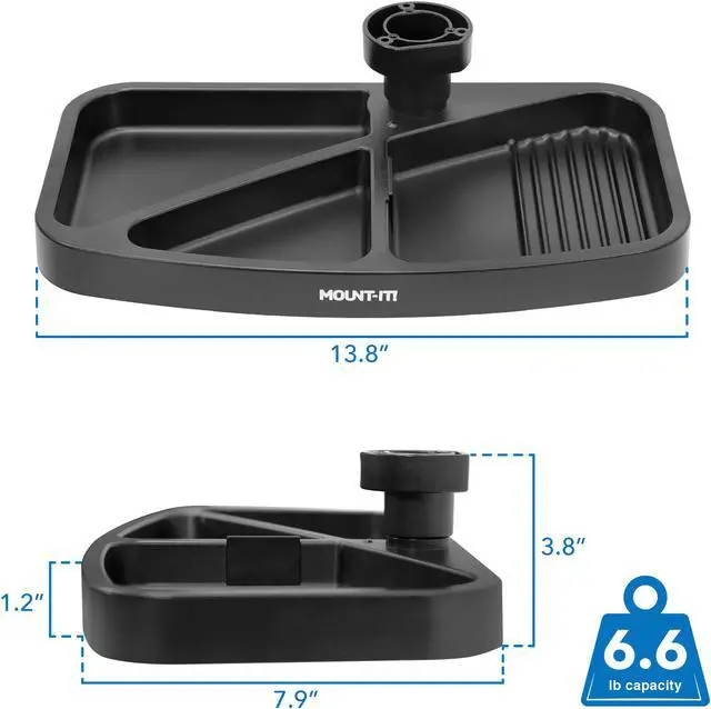 Alt view image 3 of 6 - Mount-It! Under Desk Swivel Storage Tray | Ergonomic Undermount Shelf