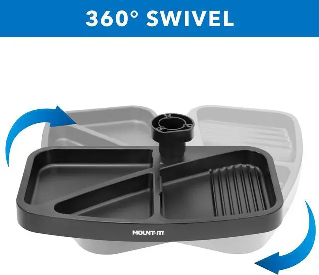 Alt view image 2 of 6 - Mount-It! Under Desk Swivel Storage Tray | Ergonomic Undermount Shelf