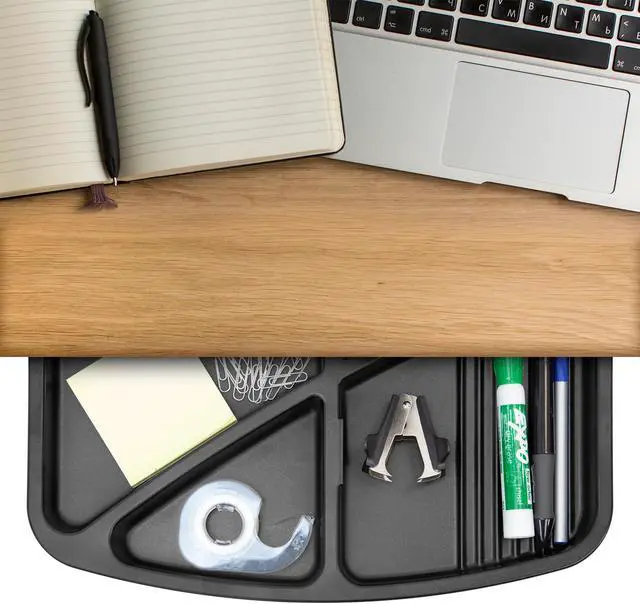 Alt view image 4 of 6 - Mount-It! Under Desk Swivel Storage Tray | Ergonomic Undermount Shelf
