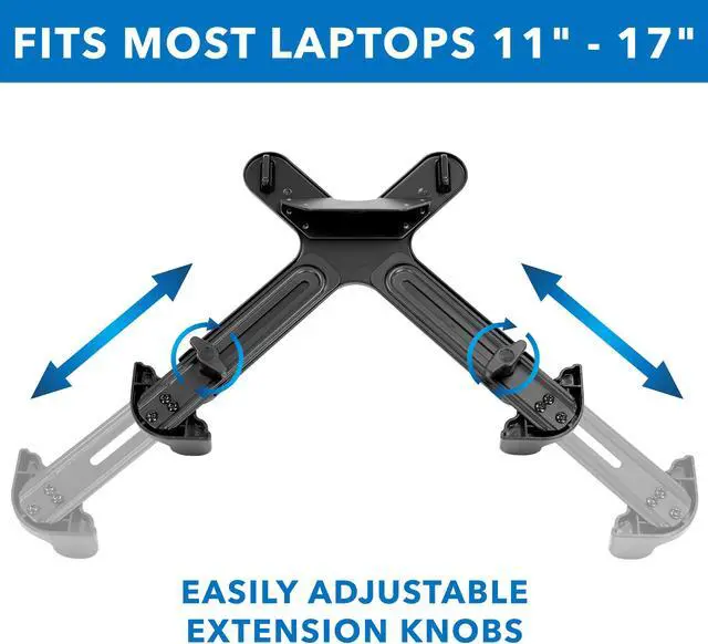 Alt view image 2 of 14 - Mount-it! Clamp-On Laptop Tray with Safety Straps