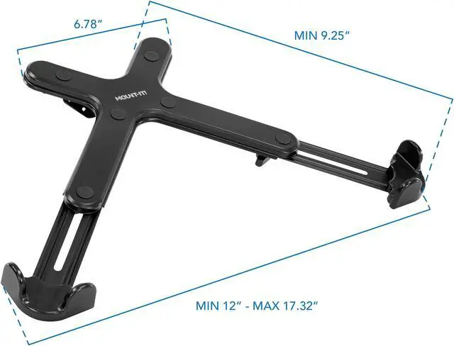 Alt view image 3 of 14 - Mount-it! Clamp-On Laptop Tray with Safety Straps
