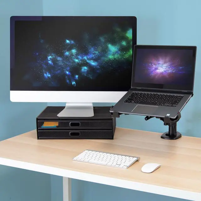 Alt view image 7 of 14 - Mount-it! Clamp-On Laptop Tray with Safety Straps