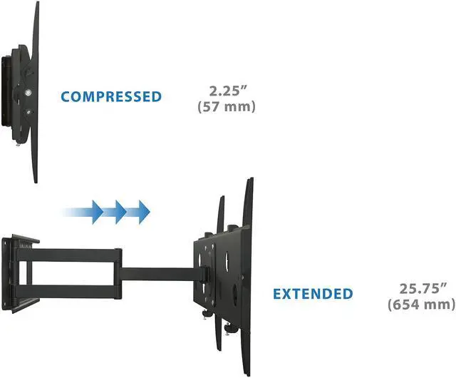 Alt view image 2 of 8 - Mount-It! Full Motion TV Mount | Fits 55"-80" TVs | 26" Wall Extension