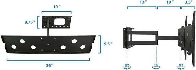 Alt view image 4 of 8 - Mount-It! Full Motion TV Mount | Fits 55"-80" TVs | 26" Wall Extension