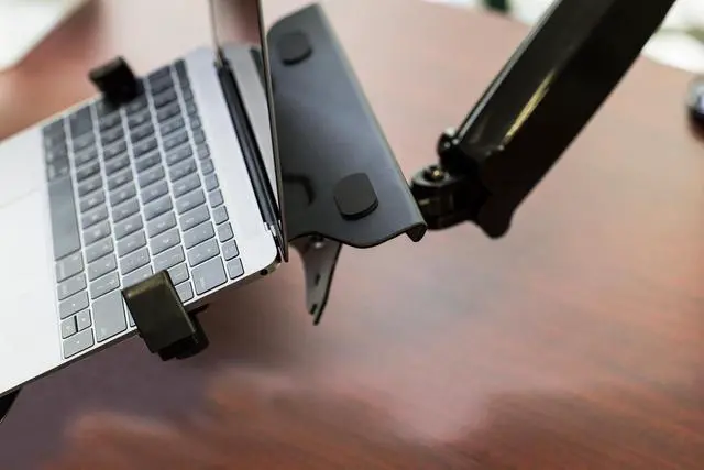 Alt view image 7 of 14 - Mount-It! Laptop Holder Mount Tray 16" Max Screem | Attaches to Monitor Stand