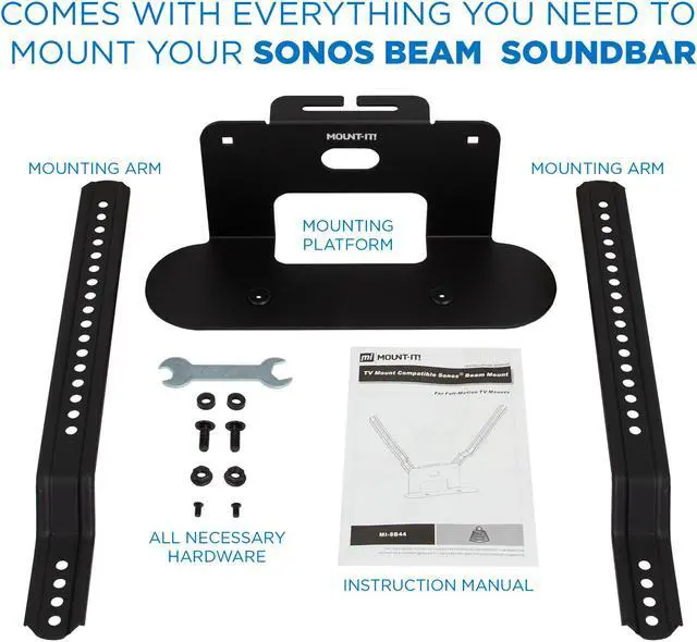 Alt view image 4 of 7 - Mount-It! Sound Bar TV Mounting Shelf Compatible with Sonos Beam Speaker