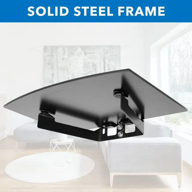 Alt view image 6 of 13 - Mount-It! A/V Component Wall Mounted Glass Shelf