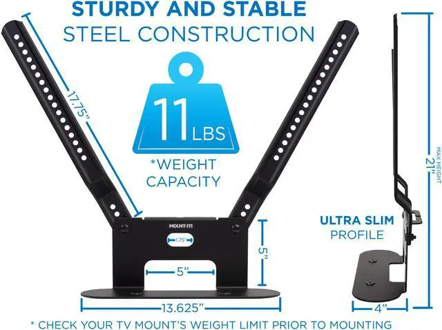 Alt view image 3 of 7 - Mount-It! Sound Bar TV Mounting Shelf Compatible with Sonos Beam Speaker