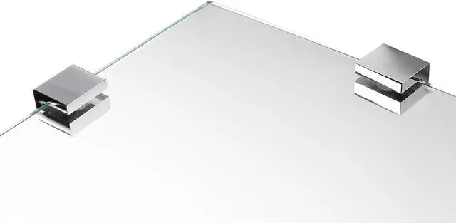 Alt view image 4 of 6 - Mount-It! Corner Glass Shelf with Chrome Rail