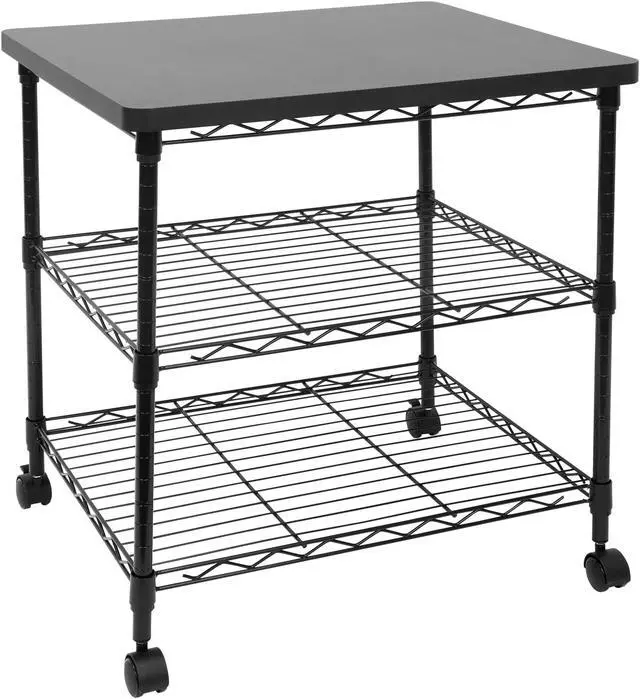 Alt view image 3 of 7 - Mount-It! Three-Tier Large Printer Cart with Wheels