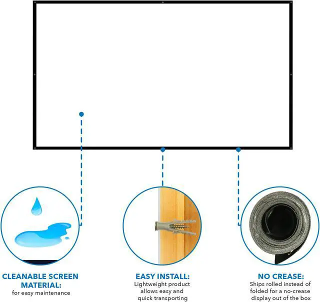 Alt view image 3 of 7 - Mount-It! Portable Projector Screen 100 Inch Foldable Anti-Crease Screen for Indoor and Outdoor Projection