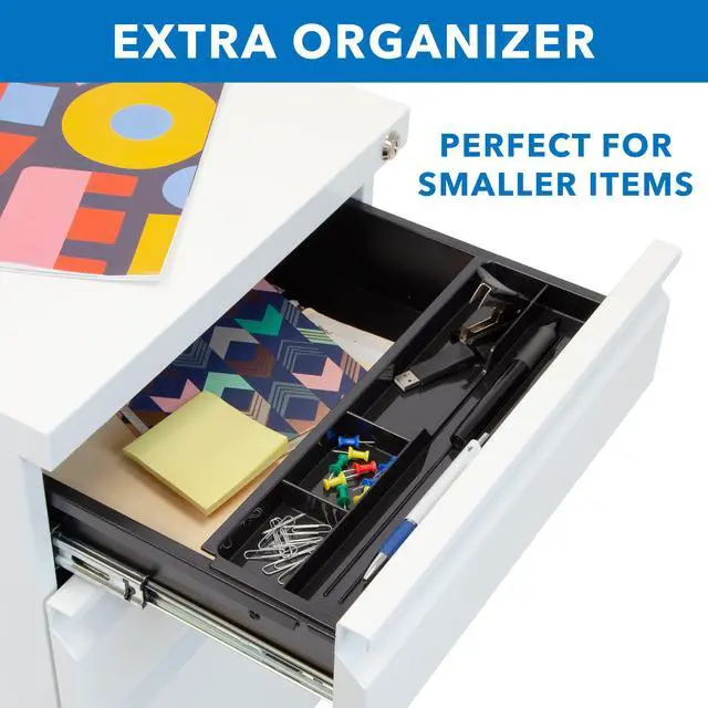 Alt view image 7 of 7 - Mount-It! Mobile File Cabinet with 3 Drawers | Lockable