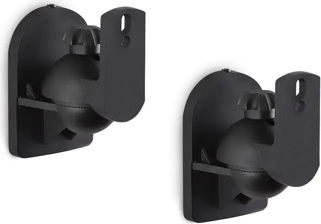 Alt view image 2 of 6 - Mount-It! Dual Low Profile Universal Speaker Wall Mounts | Set of 2