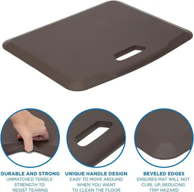 Alt view image 7 of 16 - Mount-It! Anti Fatigue Floor Mat for Gaming Desk | Brown