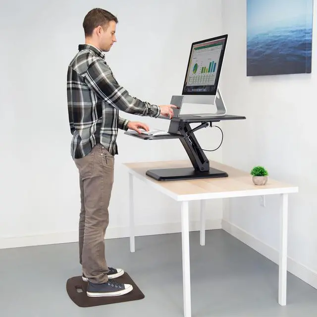 Alt view image 3 of 16 - Mount-It! Anti Fatigue Floor Mat for Gaming Desk | Brown