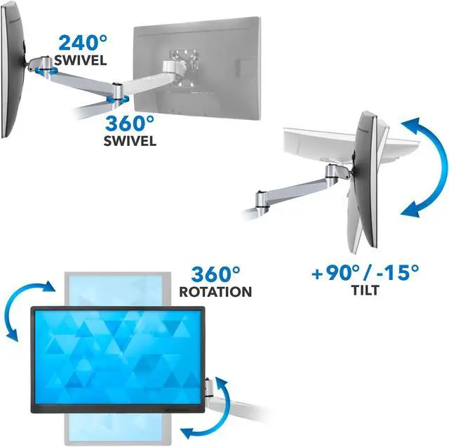 Alt view image 3 of 6 - Mount-It! Articulating Quad Monitor Desk Mount |  Fits 17-24 Inch Screens