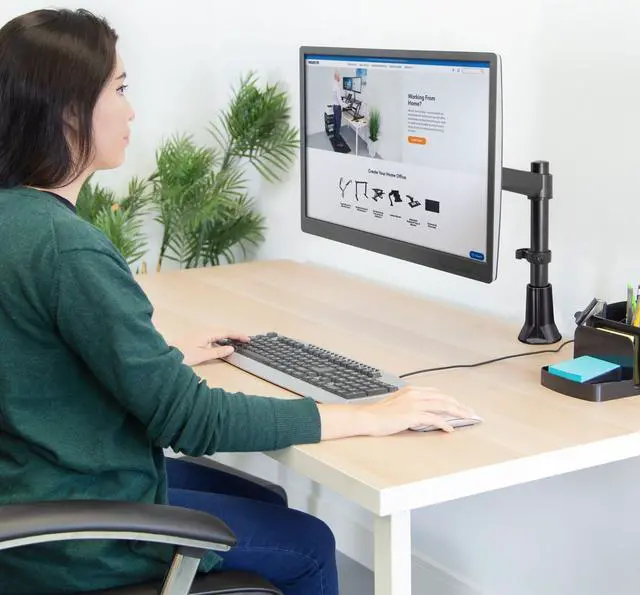 Alt view image 4 of 7 - Mount-It! Adjustable Single Monitor Desk Mount | Fits 17-32 Inch Screens