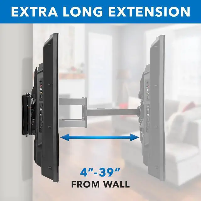 Alt view image 4 of 16 - Mount-It! Heavy Duty TV Wall Mount With Long Extension Arms | Fits 65-110 Inch TVs