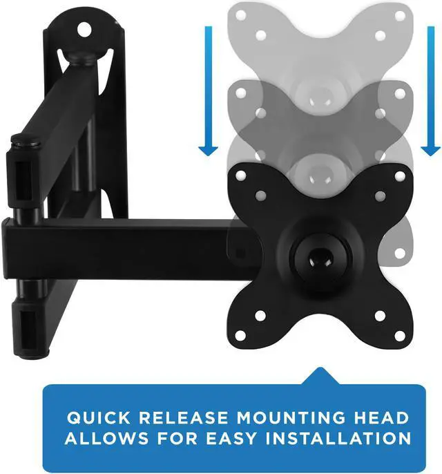 Alt view image 7 of 13 - Mount-It! Mount-lt! Adjustable Monitor Arm Up to 24" Black (MI-2041)