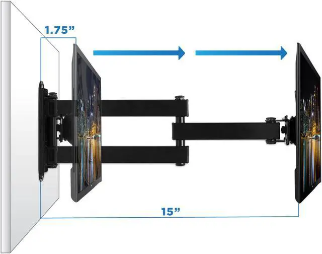 Alt view image 2 of 7 - Mount-It! Full Motion TV Mount with VESA Adapter Bundle | Fits 28"-43" TVs