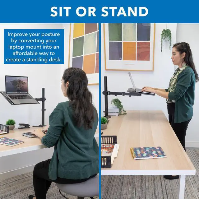 Alt view image 7 of 8 - Mount-It! Full Motion Laptop Desk Mount with Cooling Tray | 17" Max Screen Size