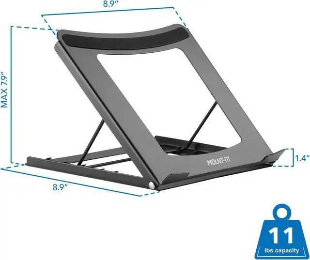 Alt view image 7 of 7 - Mount-It! Portable Folding Laptop Stand | Max 15" Screen Size