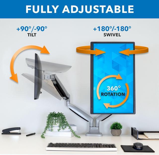 Alt view image 3 of 15 - Mount-It! Monitor Arm Desk Mount | Full Motion Articulating Height Adjustable | Fits 21-32 Inch Screens