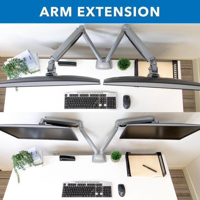 Alt view image 6 of 15 - Mount-It! Monitor Arm Desk Mount | Full Motion Articulating Height Adjustable | Fits 21-32 Inch Screens