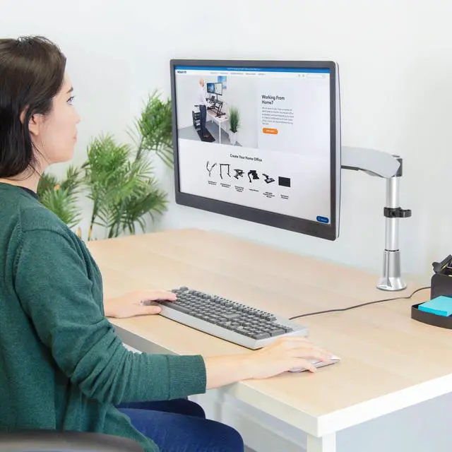 Alt view image 2 of 7 - Mount-It! Height Adjustable Single Monitor Desk Mount | Fits 17-32 Inch Screens | TAA Compliant