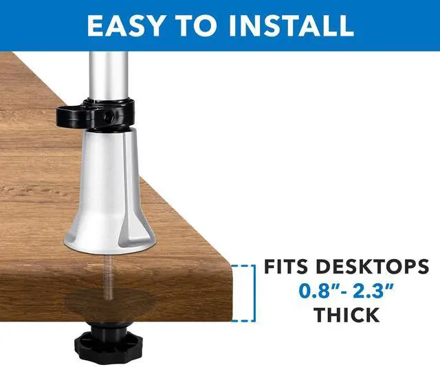 Alt view image 6 of 7 - Mount-It! Height Adjustable Single Monitor Desk Mount | Fits 17-32 Inch Screens | TAA Compliant