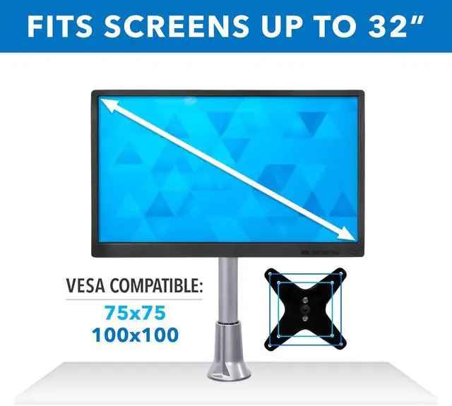 Alt view image 7 of 7 - Mount-It! Height Adjustable Single Monitor Desk Mount | Fits 17-32 Inch Screens | TAA Compliant