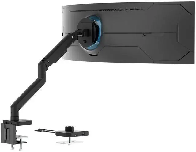 Alt view image 5 of 7 - Mount-It! Heavy-Duty Monitor Mount with Gas Spring Arm For 17" to 49" Ultrawide, Holds 44 lbs.