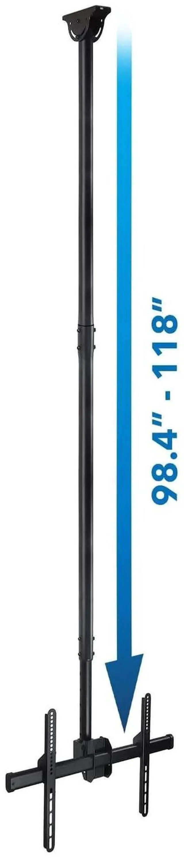 Alt view image 6 of 7 - Mount-It! Ceiling TV Mount | Fits 32"-77" TVs | Adjustable Extra Long 10 Feet Long