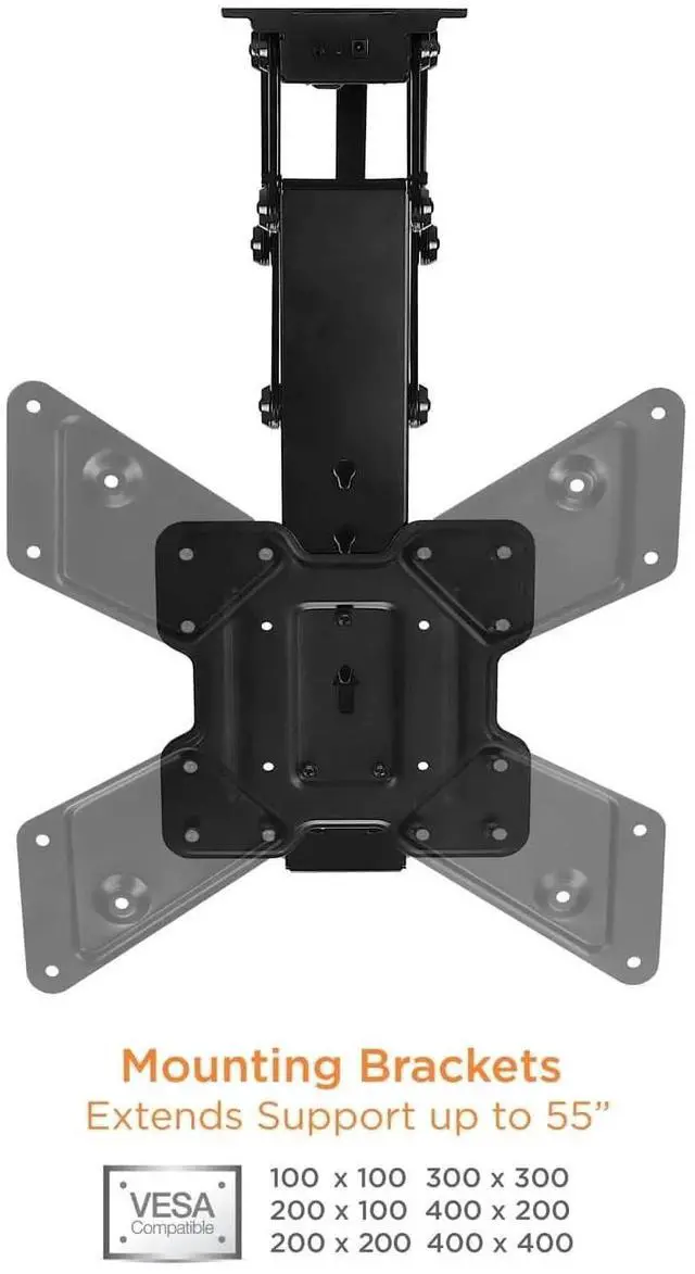 Alt view image 5 of 7 - Mount-It! Motorized Ceiling TV Mount With Remote| Fits 32" to 55" TVs