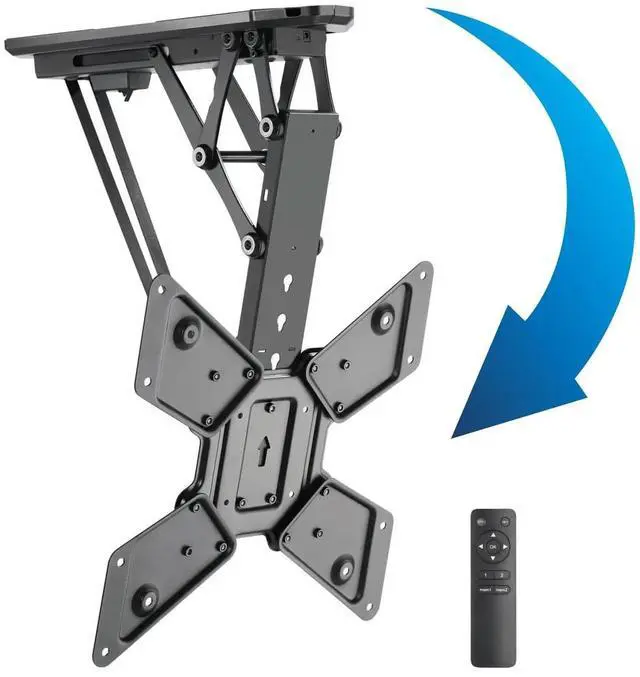 Alt view image 2 of 7 - Mount-It! Motorized Ceiling TV Mount With Remote| Fits 32" to 55" TVs