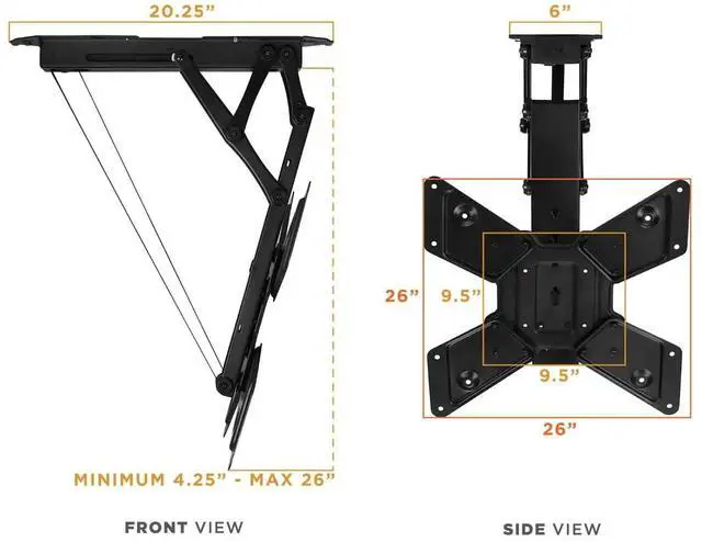 Alt view image 7 of 7 - Mount-It! Motorized Ceiling TV Mount With Remote| Fits 32" to 55" TVs