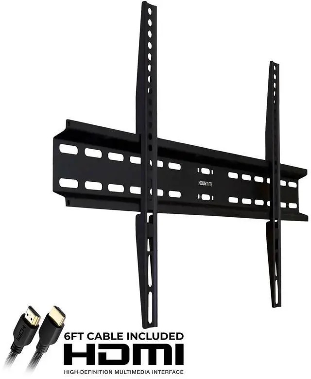 Alt view image 4 of 6 - Mount-It! Fixed TV Mount | Fits 37"-70" TVs | Low Profile Bracket