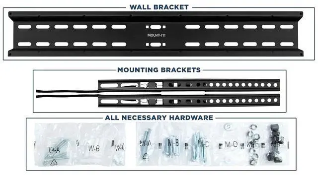 Alt view image 6 of 6 - Mount-It! Fixed TV Mount | Fits 37"-70" TVs | Low Profile Bracket