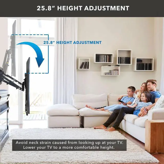Alt view image 5 of 7 - Mount-It! Pull Down TV Mount | Fits 42"-65" TVs | Fireplace Installation