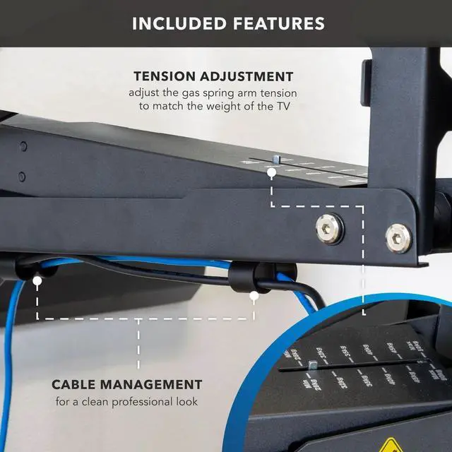 Alt view image 6 of 7 - Mount-It! Pull Down TV Mount | Fits 42"-65" TVs | Fireplace Installation