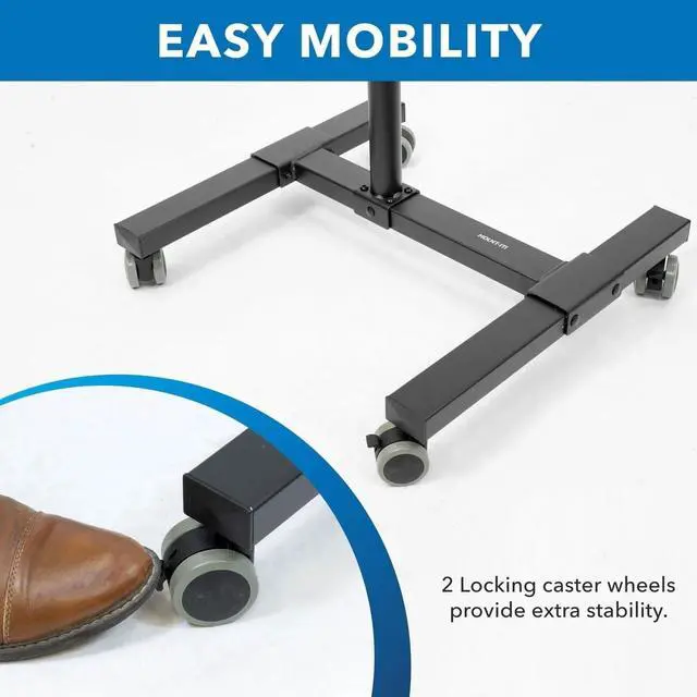 Alt view image 6 of 7 - Mount-It! Mobile Projector Stand | Rolling Height Adjustable Laptop and Projector Presentation Cart, Holds up to 88 lbs.