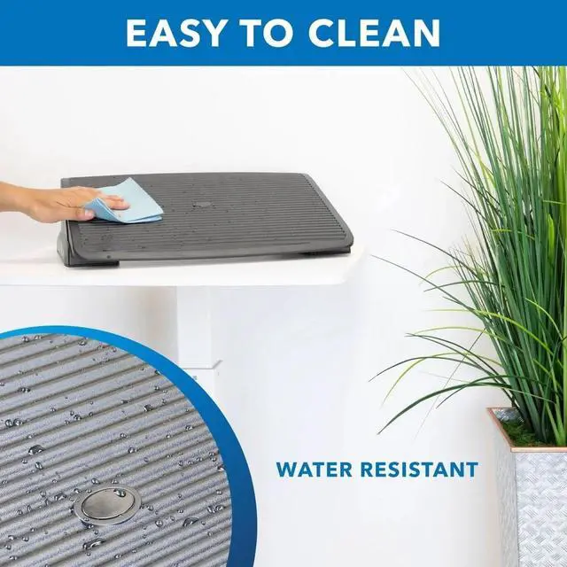 Alt view image 3 of 7 - Mount-It! Adjustable Ergonomic Foot Rest - Black